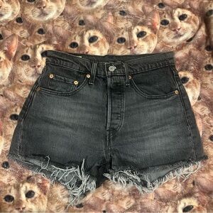 Levi’s black denim 501 cut off shorts, no stretch, NWOT, size 27